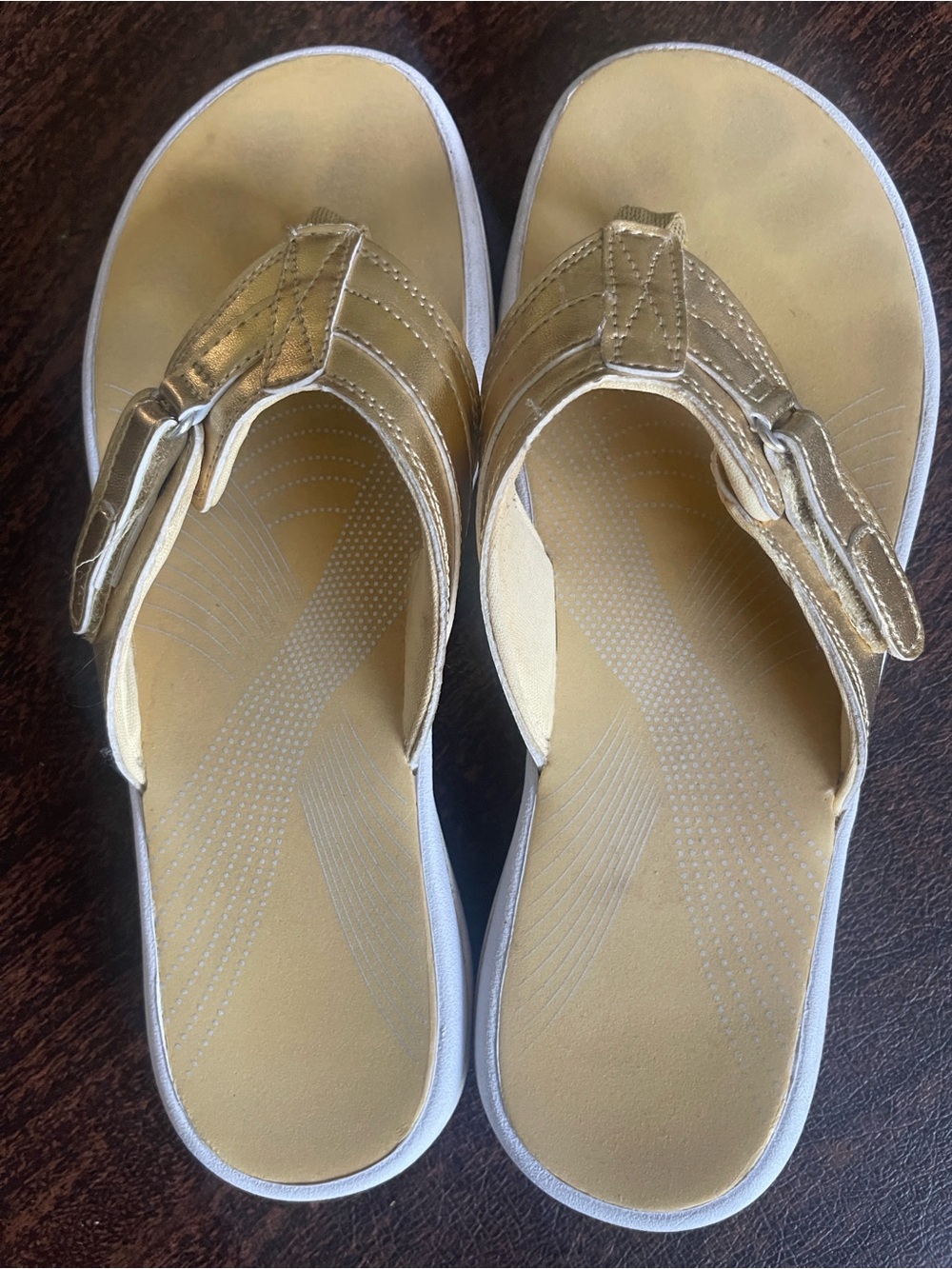 Metallic Gold Women's Comfort Thong Sandals
